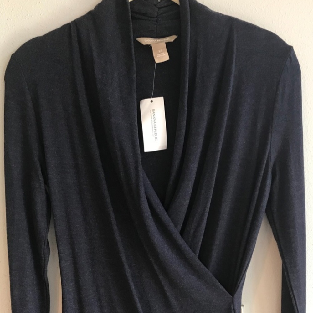 SOLD! Banana Republic Drape Neck Wrap Top Blue XS